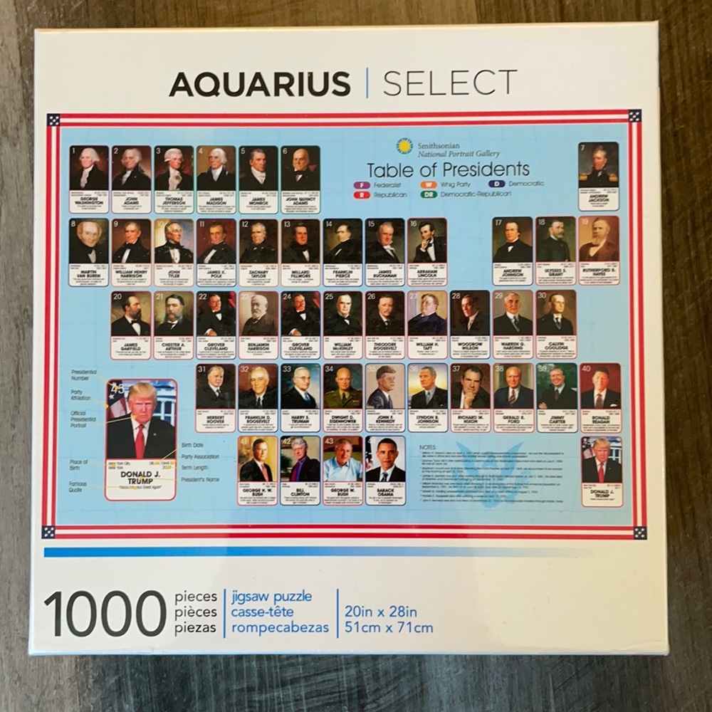 NEW Smithsonian Puzzle table of presidents 1000 pieces gift sealed in box